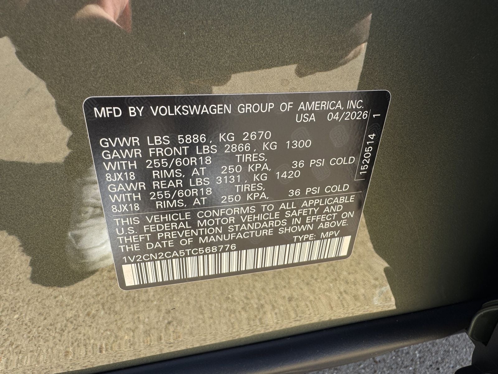 2026 Volkswagen Atlas 2.0T Peak Edition