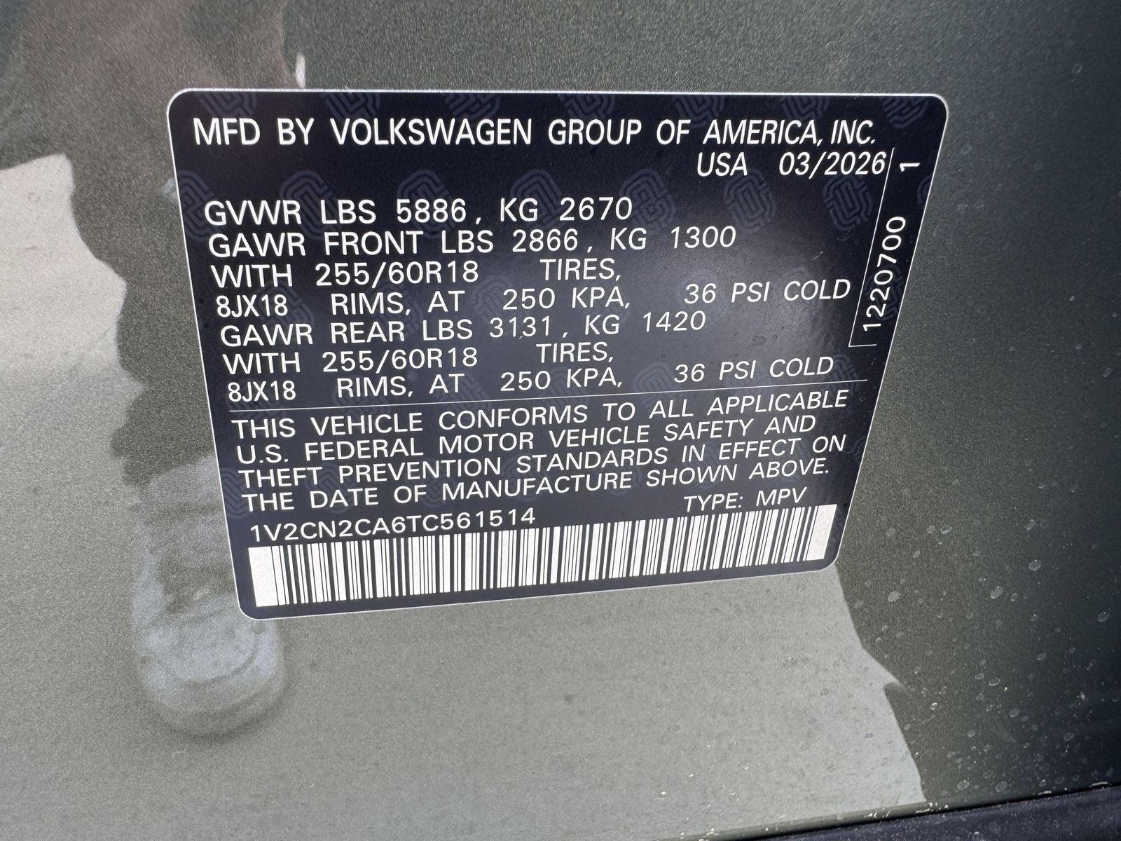 2026 Volkswagen Atlas 2.0T Peak Edition