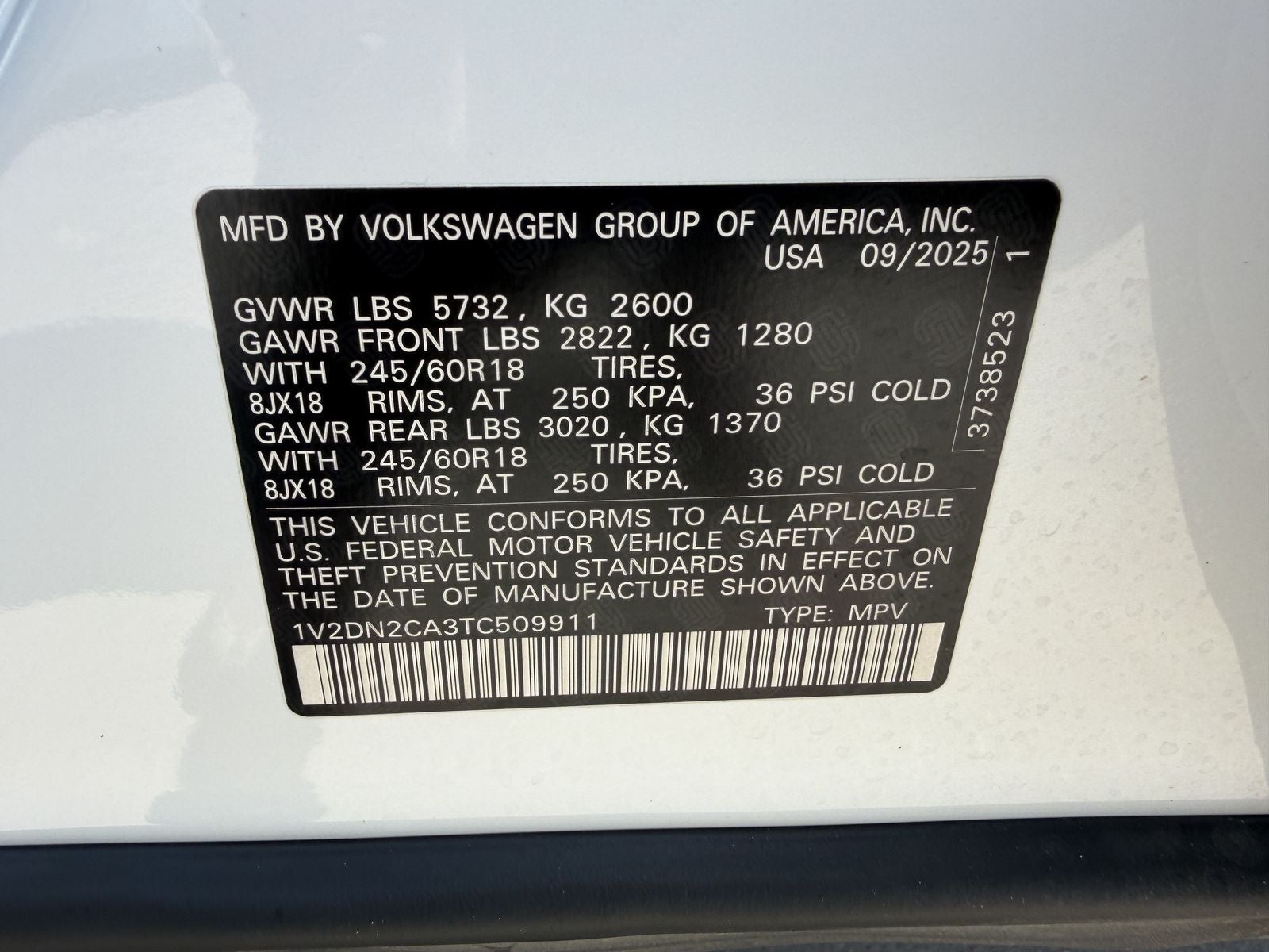 2026 Volkswagen Atlas 2.0T SE