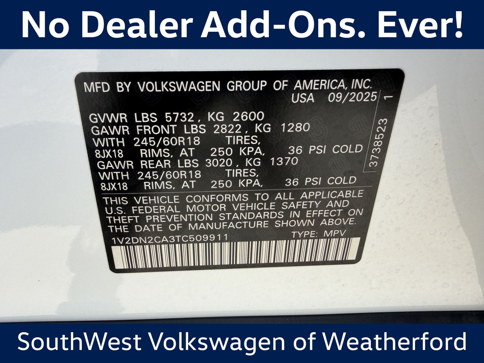 2026 Volkswagen Atlas 2.0T SE