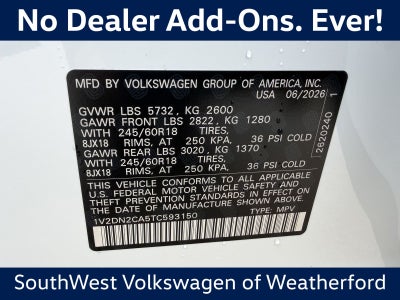 2026 Volkswagen Atlas 2.0T SE