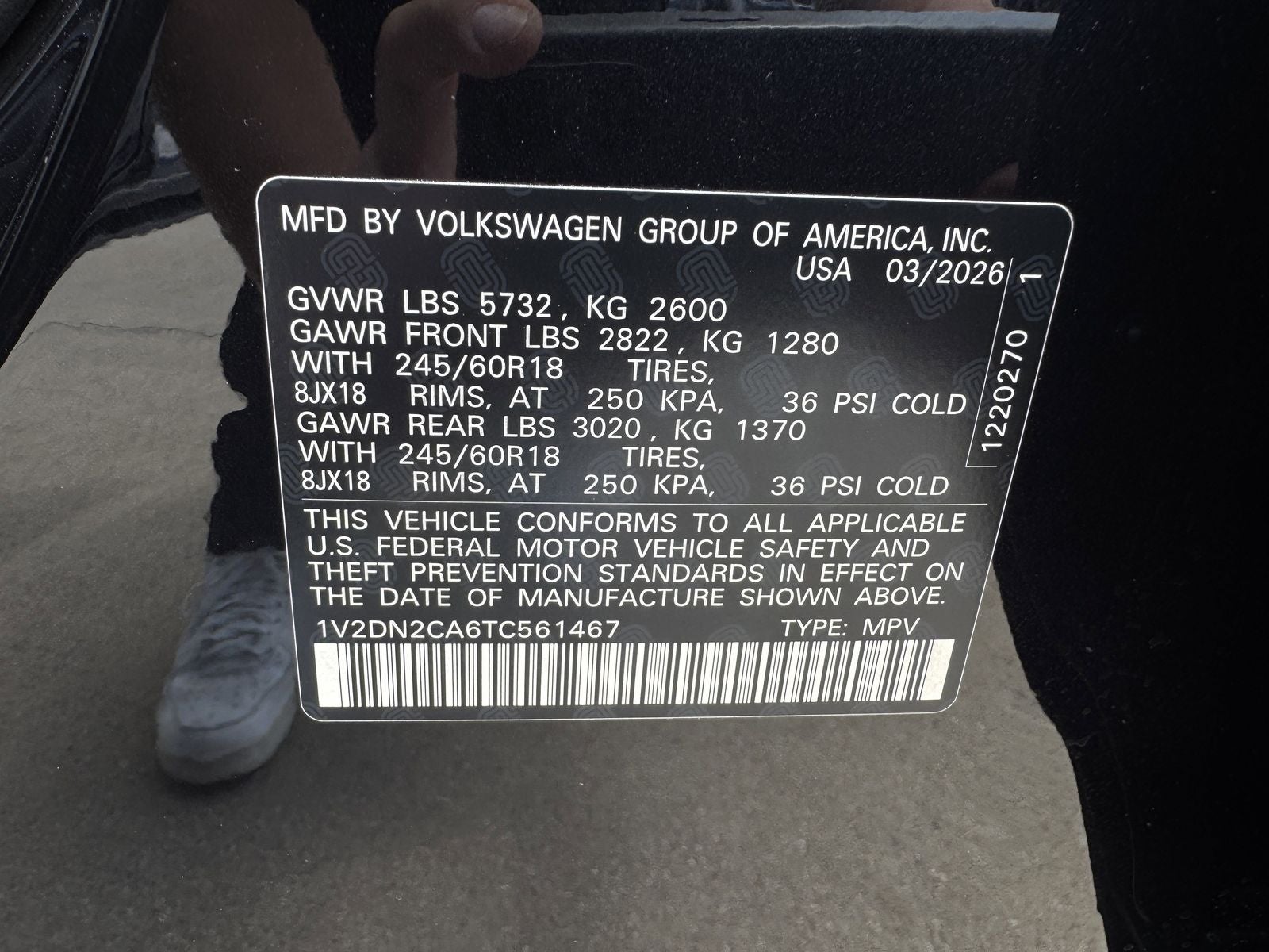 2026 Volkswagen Atlas 2.0T SE