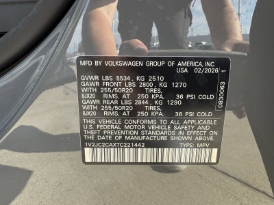 2026 Volkswagen Atlas Cross Sport 2.0T SE W/TECHNOLOGY