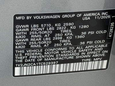 2026 Volkswagen Atlas 2.0T SE W/TECHNOLOGY