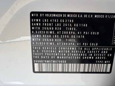 2026 Volkswagen Tiguan 2.0T SE R-Line Black