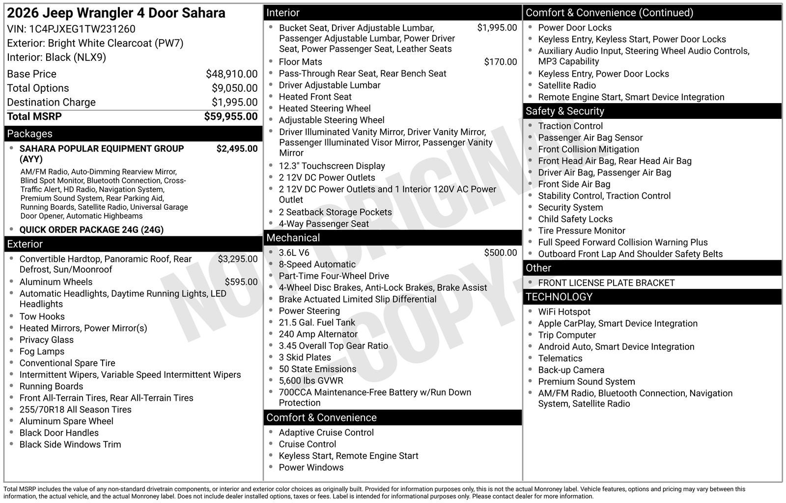 2026 Jeep Wrangler WRANGLER 4-DOOR SAHARA