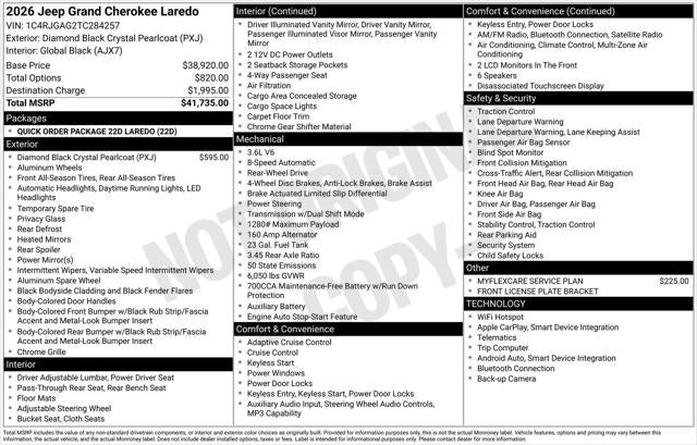 2026 Jeep Grand Cherokee GRAND CHEROKEE LAREDO 4X2