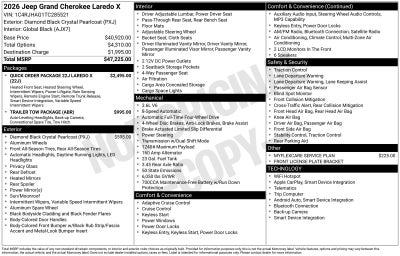 2026 Jeep Grand Cherokee GRAND CHEROKEE LAREDO X 4X4