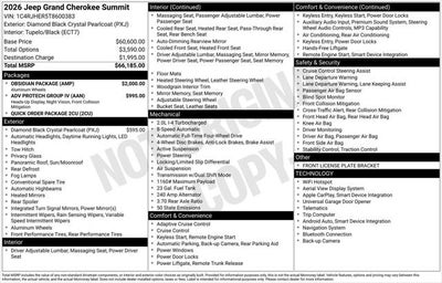 2026 Jeep Grand Cherokee GRAND CHEROKEE SUMMIT 4X4