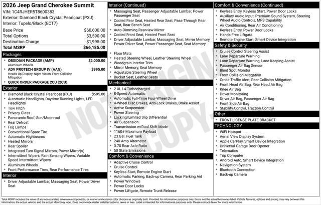 2026 Jeep Grand Cherokee GRAND CHEROKEE SUMMIT 4X4