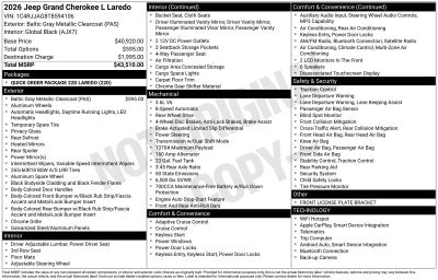 2026 Jeep Grand Cherokee GRAND CHEROKEE L LAREDO 4X2