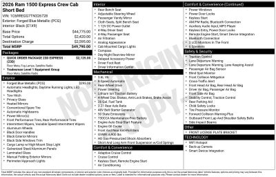 2026 RAM Ram 1500 RAM 1500 EXPRESS CREW CAB 4X2 5'7' BOX