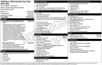 2026 RAM Ram 1500 RAM 1500 LONE STAR CREW CAB 4X4 5'7' BOX