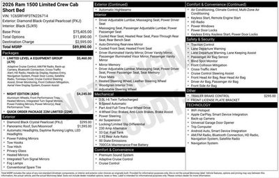 2026 RAM Ram 1500 RAM 1500 LIMITED CREW CAB 4X4 5'7' BOX