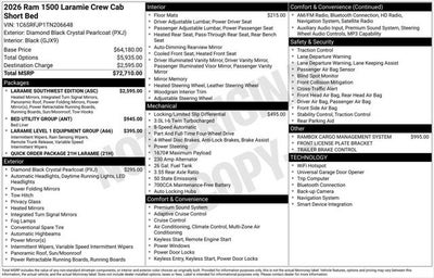 2026 RAM Ram 1500 RAM 1500 LARAMIE CREW CAB 4X4 5'7' BOX