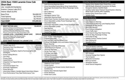 2026 RAM Ram 1500 RAM 1500 LARAMIE CREW CAB 4X4 5'7' BOX