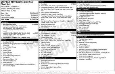 2027 RAM Ram 1500 RAM 1500 LARAMIE CREW CAB 4X4 5'7' BOX