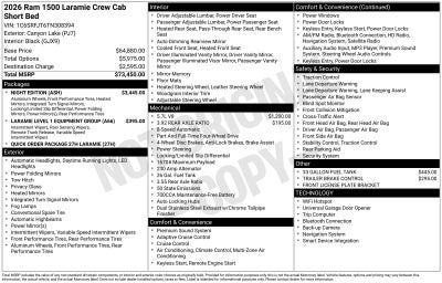 2026 RAM Ram 1500 RAM 1500 LARAMIE CREW CAB 4X4 5'7' BOX