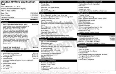 2026 RAM Ram 1500 RAM 1500 RHO CREW CAB 4X4 5'7' BOX
