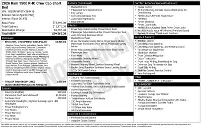 2026 RAM Ram 1500 RAM 1500 RHO CREW CAB 4X4 5'7' BOX