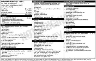 2027 Chrysler Pacifica PACIFICA SELECT