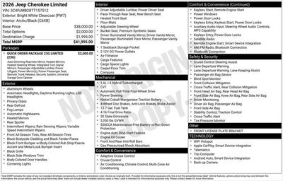 2026 Jeep Cherokee CHEROKEE LIMITED 4X4