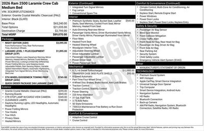 2026 RAM Ram 2500 RAM 2500 LARAMIE CREW CAB 4X4 6'4' BOX