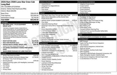 2026 RAM Ram 3500 RAM 3500 LONE STAR CREW CAB 4X4 8' BOX