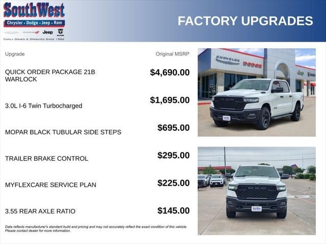 2026 RAM Ram 1500 RAM 1500 WARLOCK CREW CAB 4X4 5'7' BOX