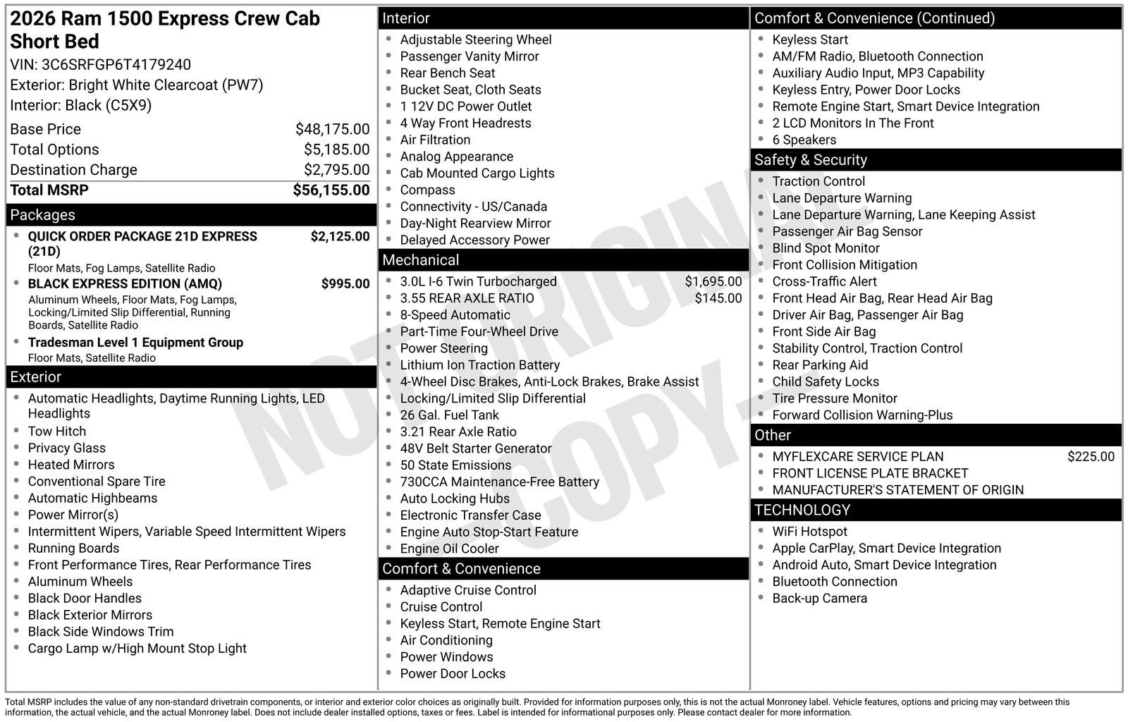2026 RAM Ram 1500 RAM 1500 EXPRESS CREW CAB 4X4 5'7' BOX