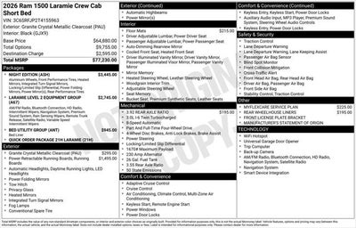 2026 RAM Ram 1500 RAM 1500 LARAMIE CREW CAB 4X4 5'7' BOX