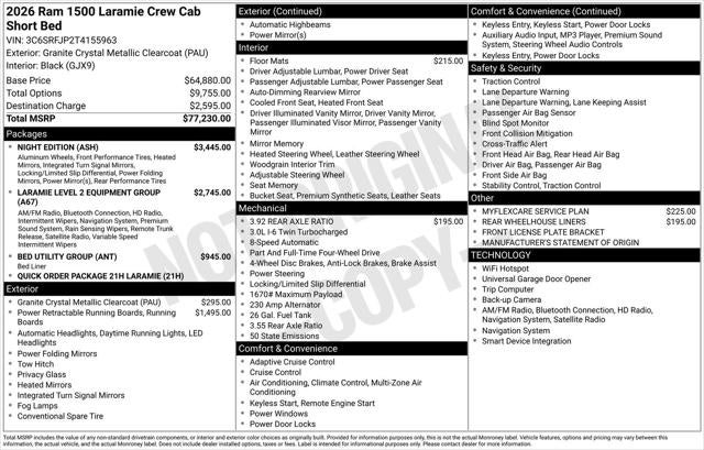2026 RAM Ram 1500 RAM 1500 LARAMIE CREW CAB 4X4 5'7' BOX