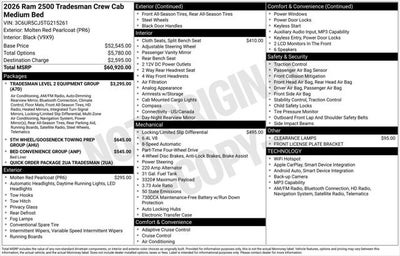 2026 RAM Ram 2500 RAM 2500 TRADESMAN CREW CAB 4X4 6'4' BOX