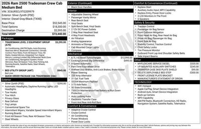 2026 RAM Ram 2500 RAM 2500 TRADESMAN CREW CAB 4X4 6'4' BOX