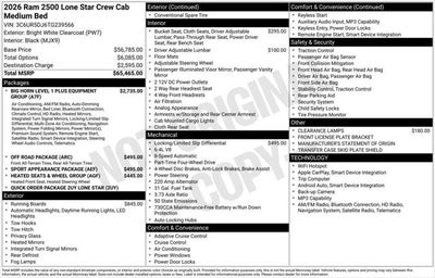 2026 RAM Ram 2500 RAM 2500 LONE STAR CREW CAB 4X4 6'4' BOX
