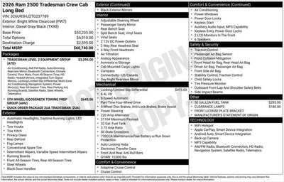 2026 RAM Ram 2500 RAM 2500 TRADESMAN CREW CAB 4X4 8' BOX