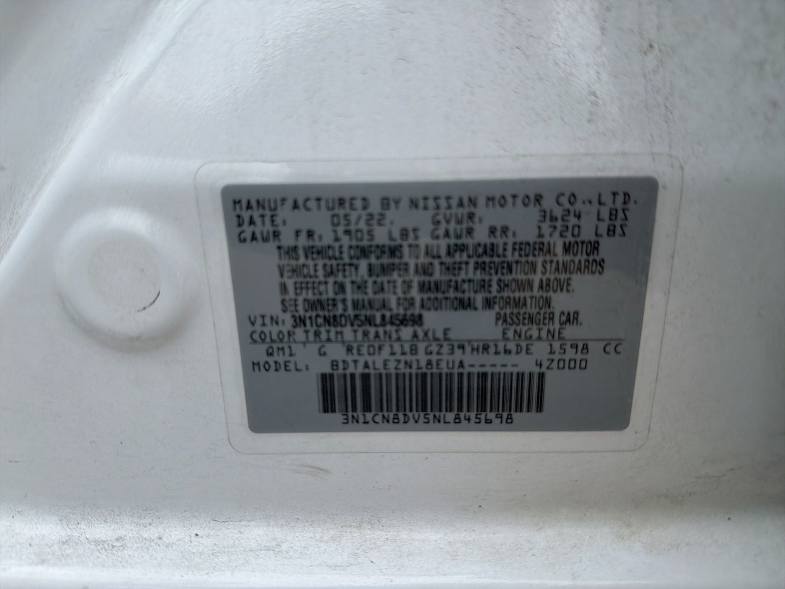 2022 Nissan Versa 1.6 S Xtronic CVT