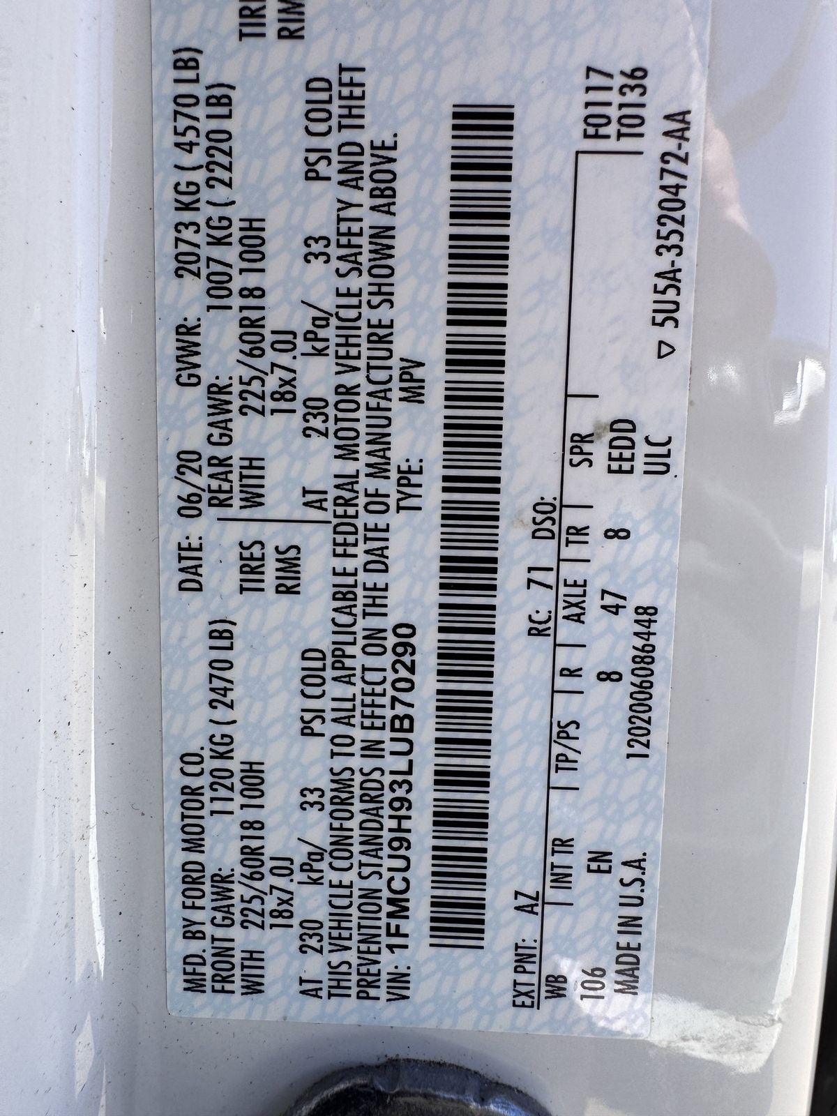 2020 Ford Escape SEL