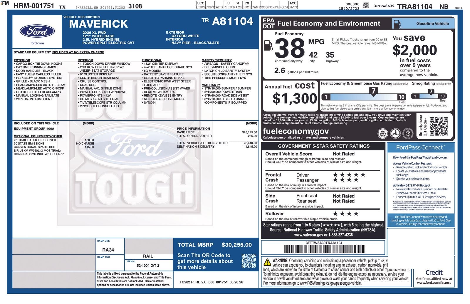2026 Ford Maverick XL