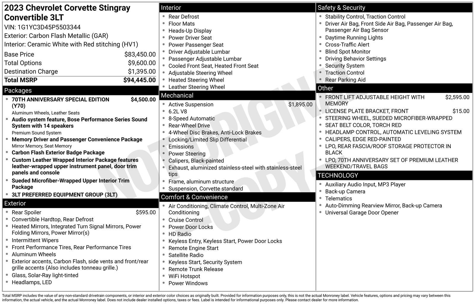 2023 Chevrolet Corvette Stingray 3LT