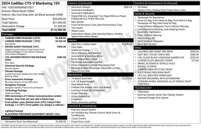 2024 Cadillac CT5-V V-Series Blackwing