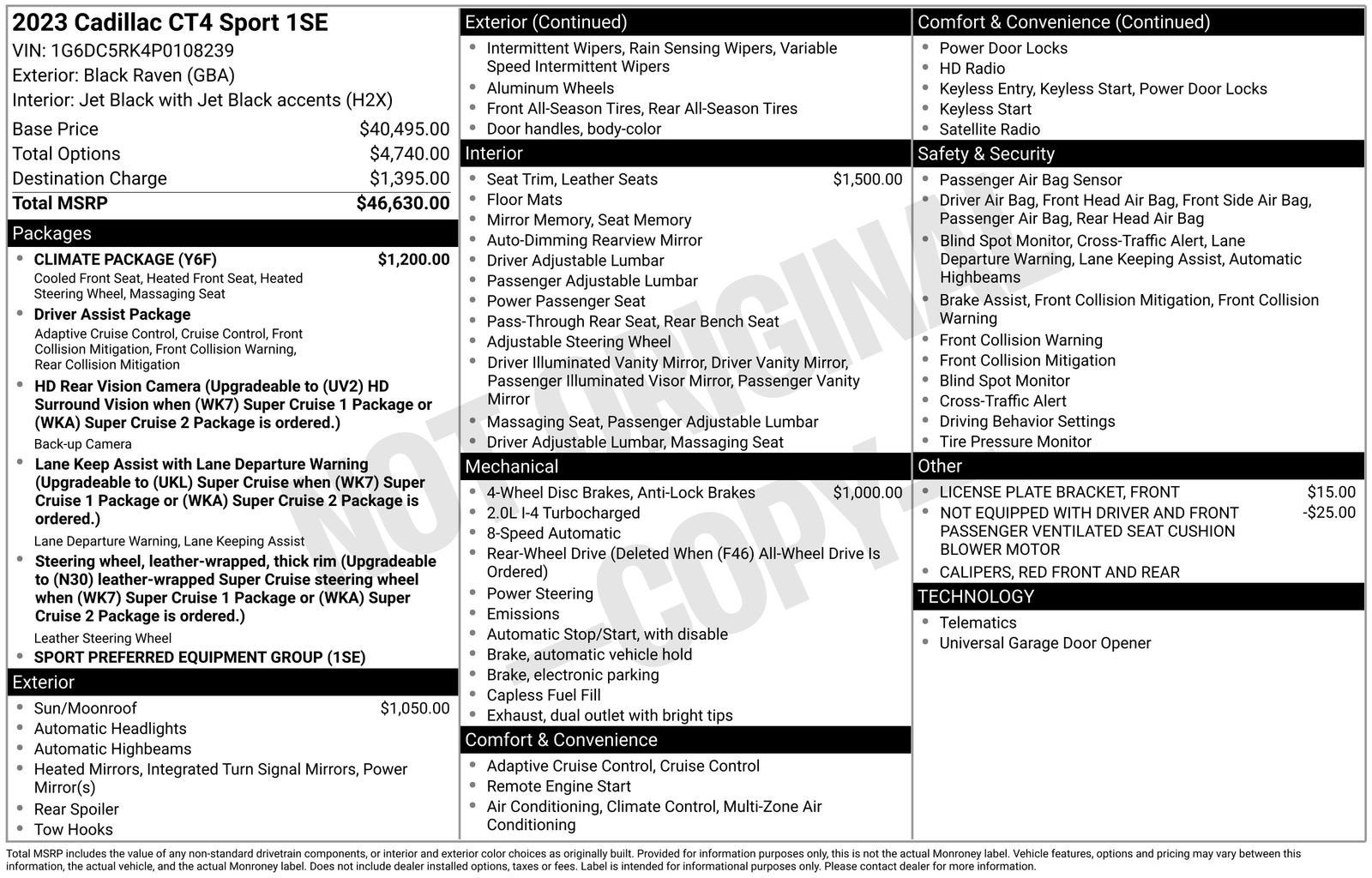2023 Cadillac CT4 Sport