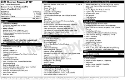 2026 Chevrolet Traverse LT
