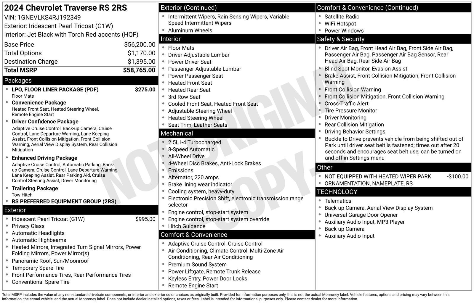 2024 Chevrolet Traverse RS